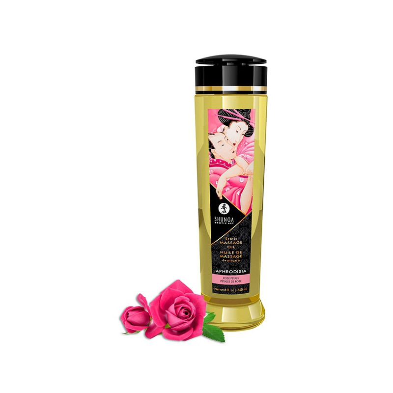 Shunga Huile de massages Aphrodisia Pétales de Rose 240mL